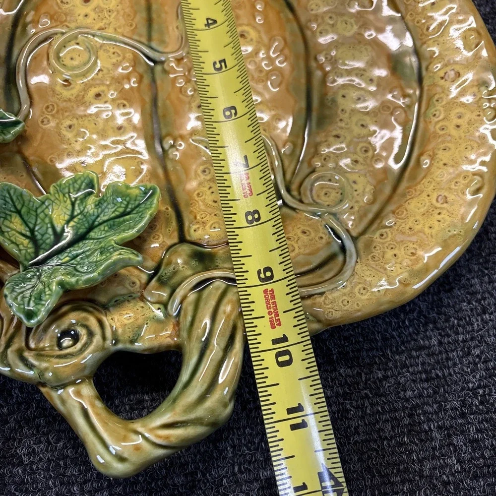 3D Pumpkin Serving Platter~Leaves/Vines/Small Gourds~12